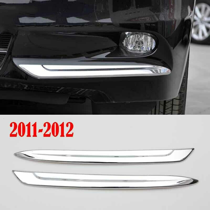 2P Chrome Front Fog Light Lamp Eyebrow Cover Trim for Honda Accord 4DR 2011-2012