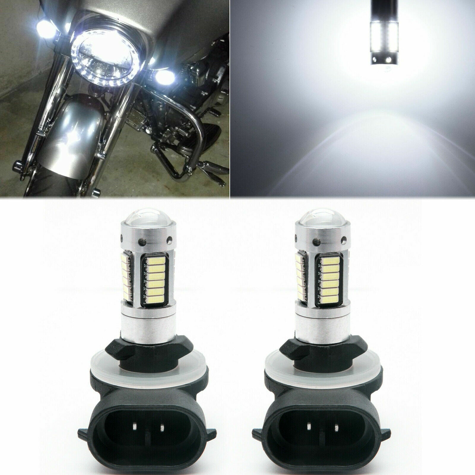 Xenon white 881 LED pass-through spotlight bulb suitable for Harley Davidson Electra Glide Q