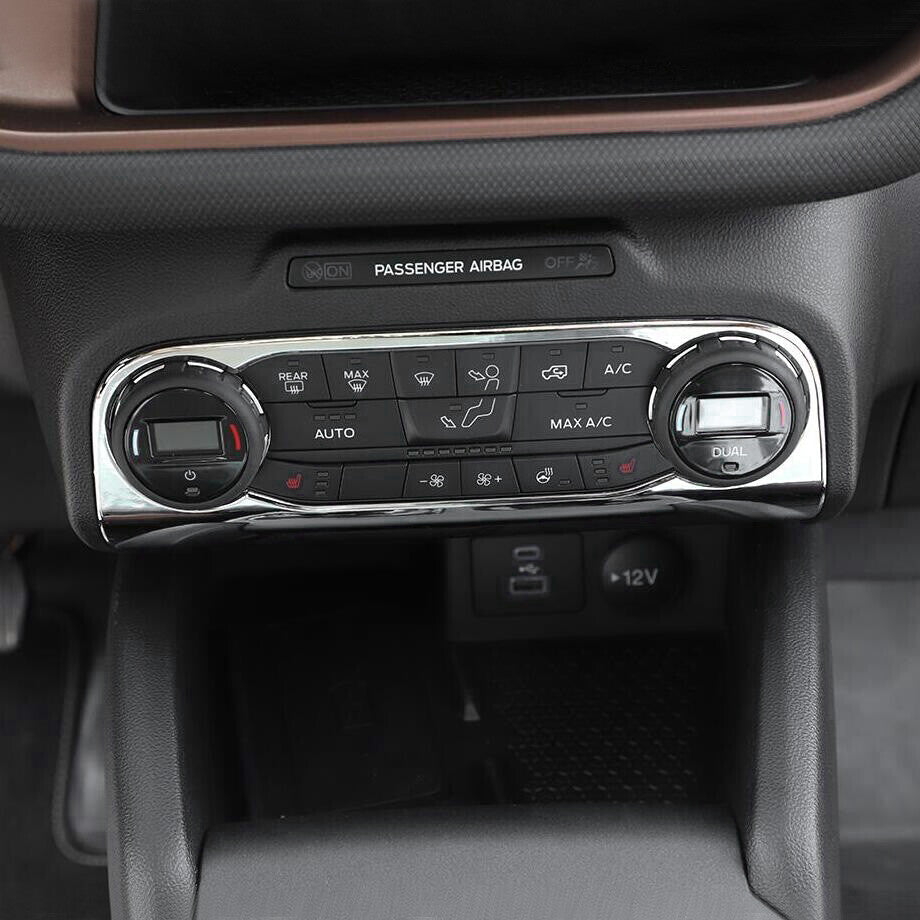 For 2021-2024 Bronco Sport ABS Chrome Center Control A/C Panel Cover Trim v