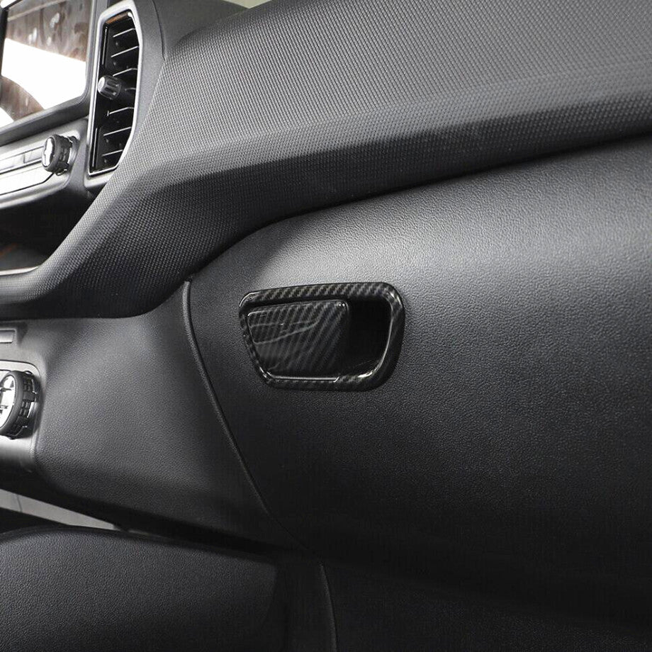 For Bronco Sport 21-2024 Carbon Car for Co -pilot Storage Box Handle Trim Cover v