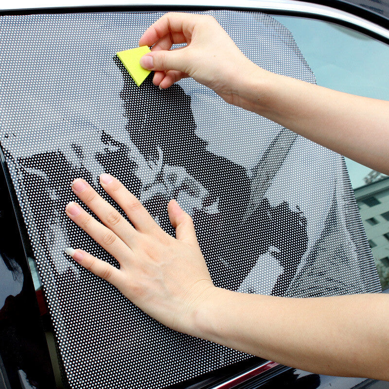 2 x PVC car side window mesh sunshade film, solar mesh film, UV protective film - n