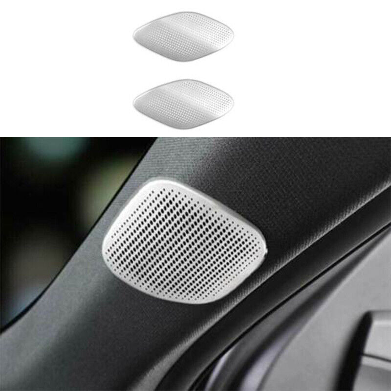 2P Silver Steel A Pillar Post Speaker Frame Cover Trim for Cadillac CT5 2020-24