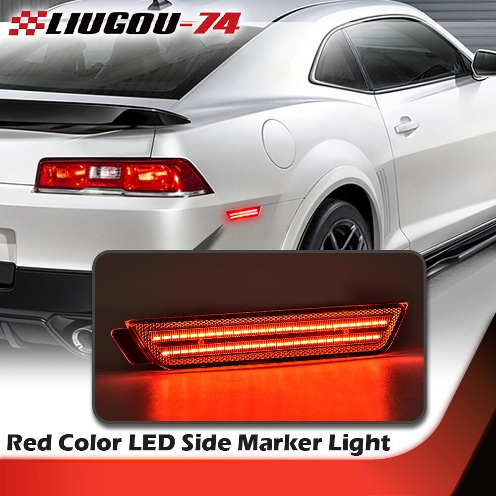 Suitable for 2010-2015 Camaro rear amber+red transparent LED mudguard side marker light brand new- v