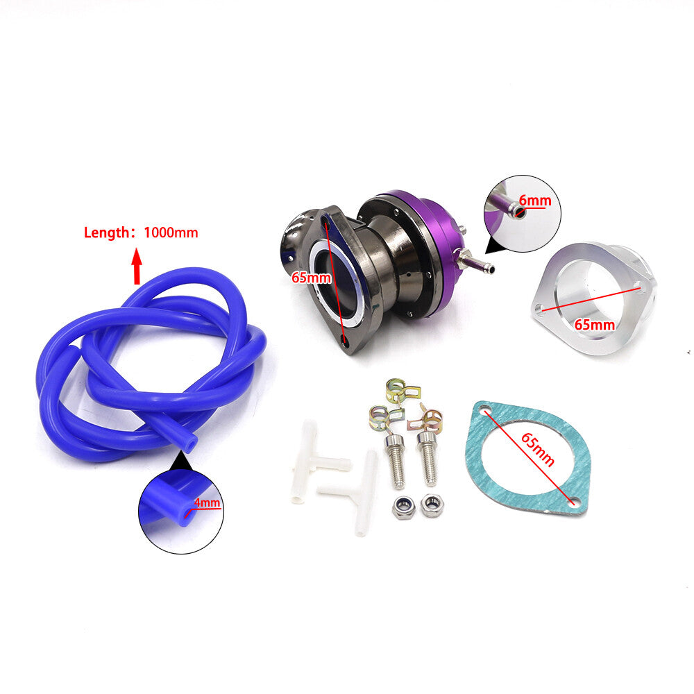 Universal Car Billet Aluminum Turbo Blow Off Valve+2.5 BOV Flange Pipe Black