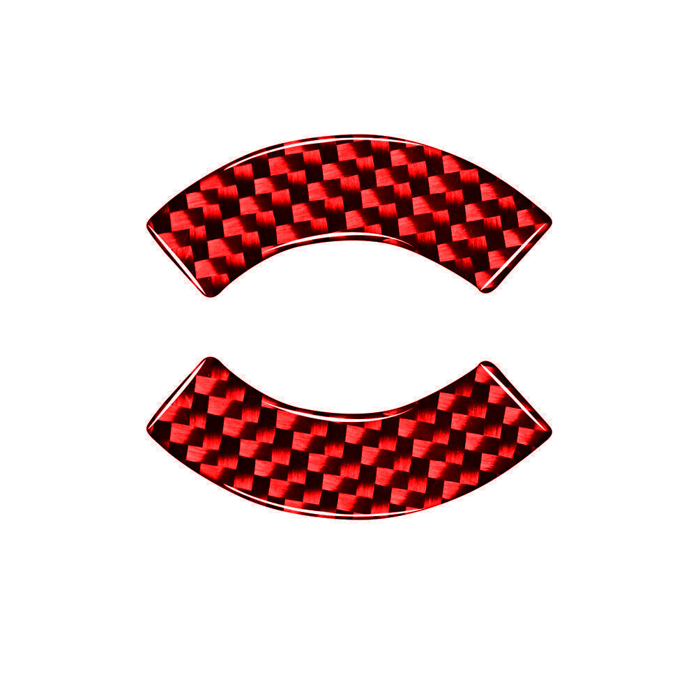 2Pcs Red Carbon Fiber CD Control Button Cover Trim for Chevrolet for Cruze 2009-2015