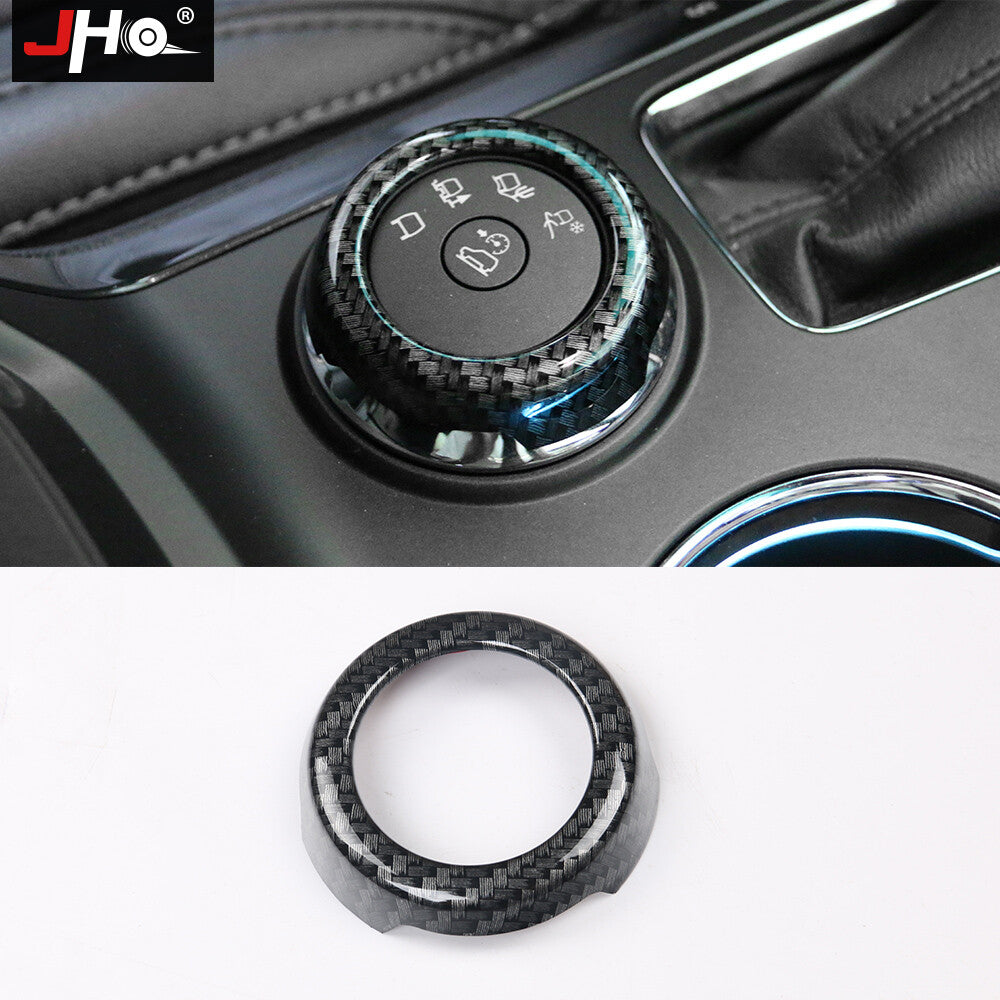 Car Inner Center Console Knob Cover Carbon Fiber Trim for Ford Explorer 2013+