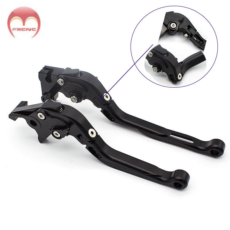 CNC folding extended brake clutch lever for Royal Enfield Himalaya 400 Black