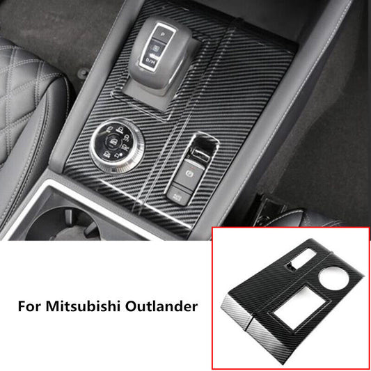 Carbon Fiber Gear Shift Box Panel Cover Trim for Mitsubishi Outlander 2022 2023