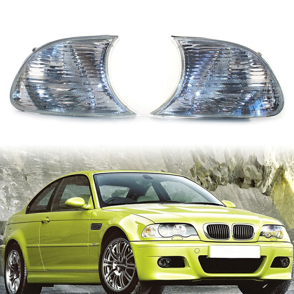Front Turn Signal Light With White Lens Fit for BMW E46 3-Series 2DR 2000-2001