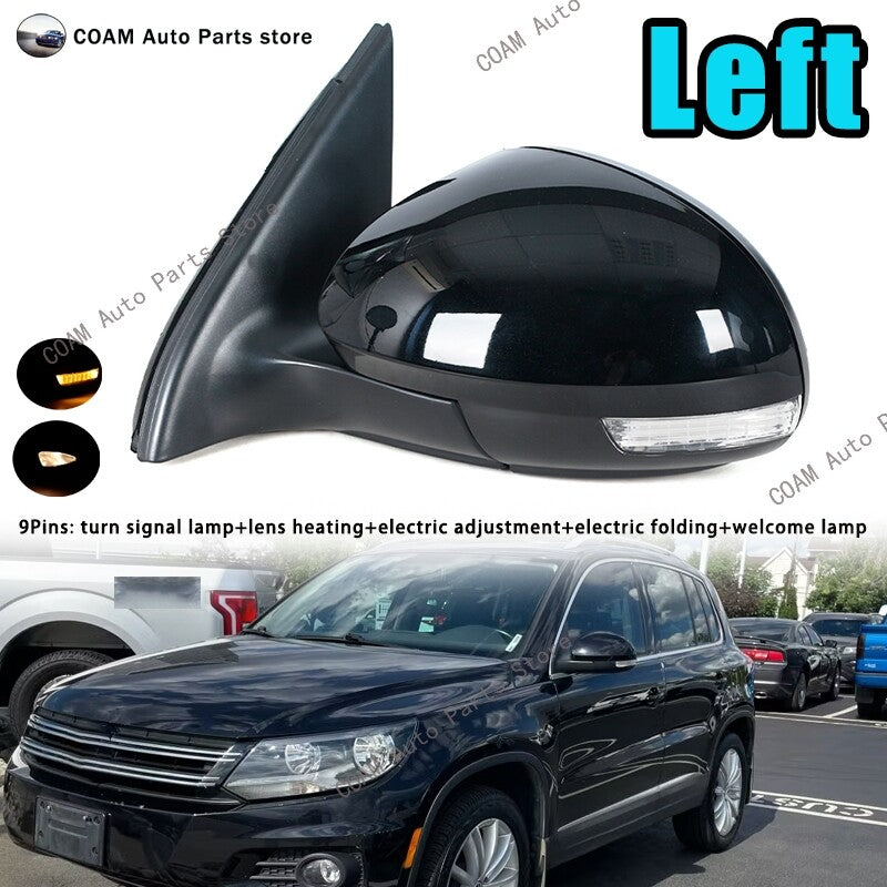 Left rearview mirror cover, wing door side mirror assembly, suitable for VW for Tiguan 2009 - 17 Q