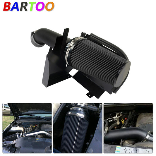 4IN Black Cold Air Intake+Heat Shield Kit for GMC /Chevy V8 4.8L/5.3L/6.0L 99-06 Q