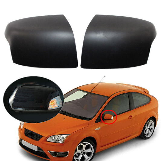 1 pair Matte black Rearview Side Mirror Cover Cap Fit for Ford Focus 2005 2006-2008