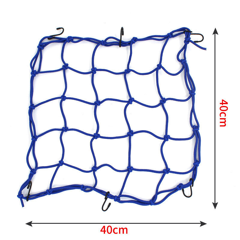 40*40CM Motorcycle Elasticated Luggag Cargo Net Strong Webbing Straps Tie Blue Q
