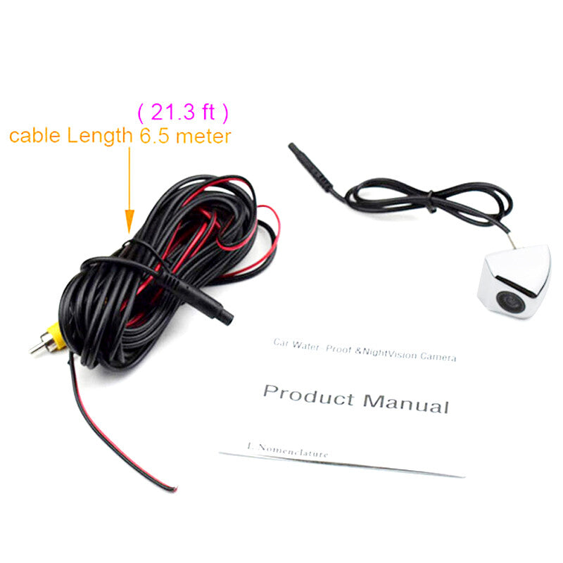 Waterproof car 140° screw rearview camera parking camera white 12V with 1 meter cable n