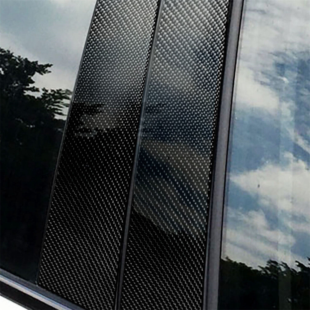 8Pcs Carbon Fiber Door Window Pillar Posts Panel Trim Kit for BMW X6 F16 2014-18