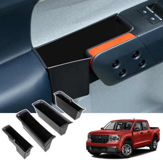 4X For 2022-2025  for ford  Maverick Cab Front Rear Door Storage Box Organizer Trays Q