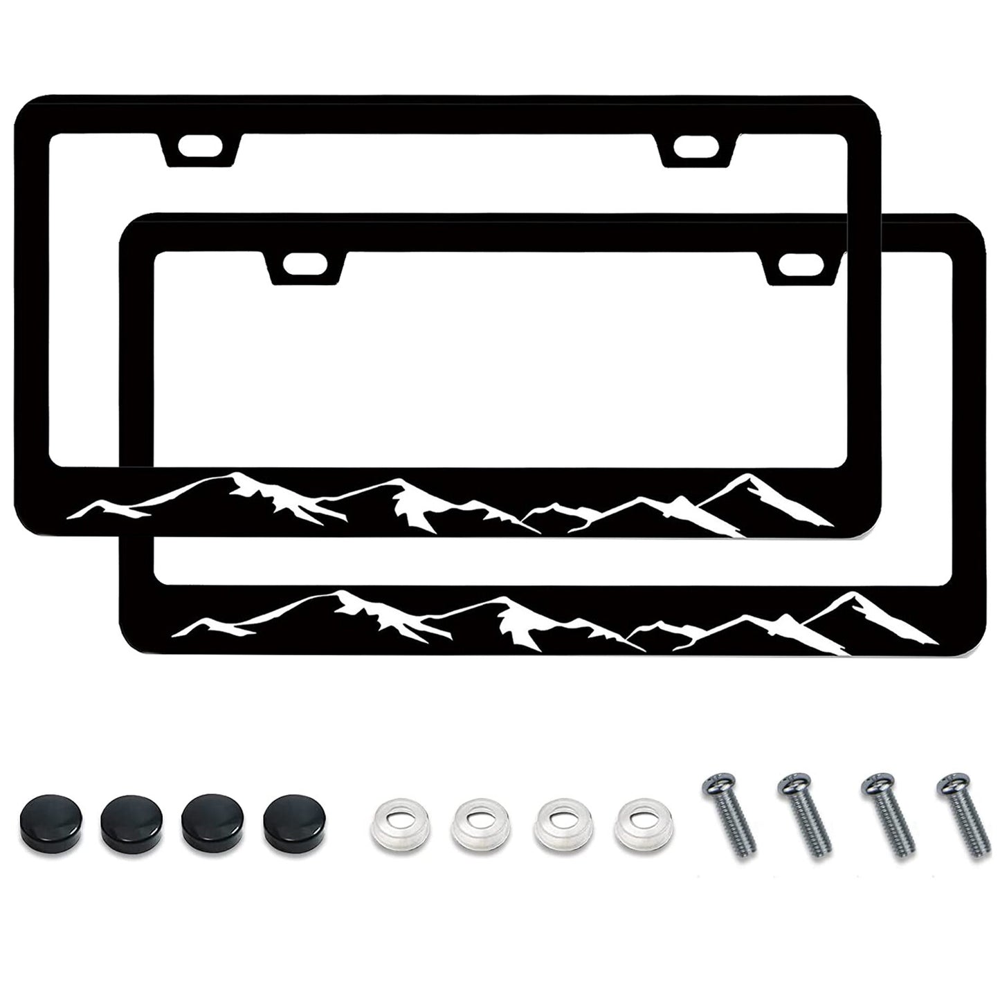 2-Pack Suitable for Honda Accessories Metal Mountain Overpass Car License Plate Frame Covers - n
