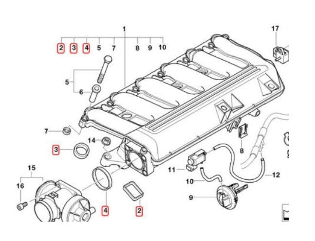 New 1 set Intake Manifold Rubber Seal Gasket for E46 E60 E61 E90 E91 X3 X5 v