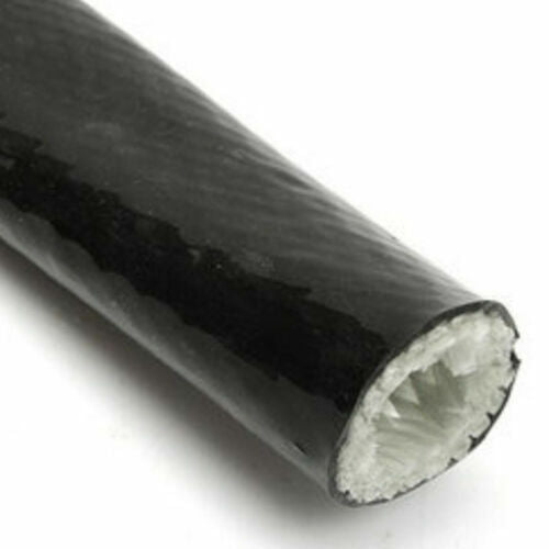 Black fireproof braided flame insulation cover, 3 feet 3/4 inches, suitable for 10AN oil line.