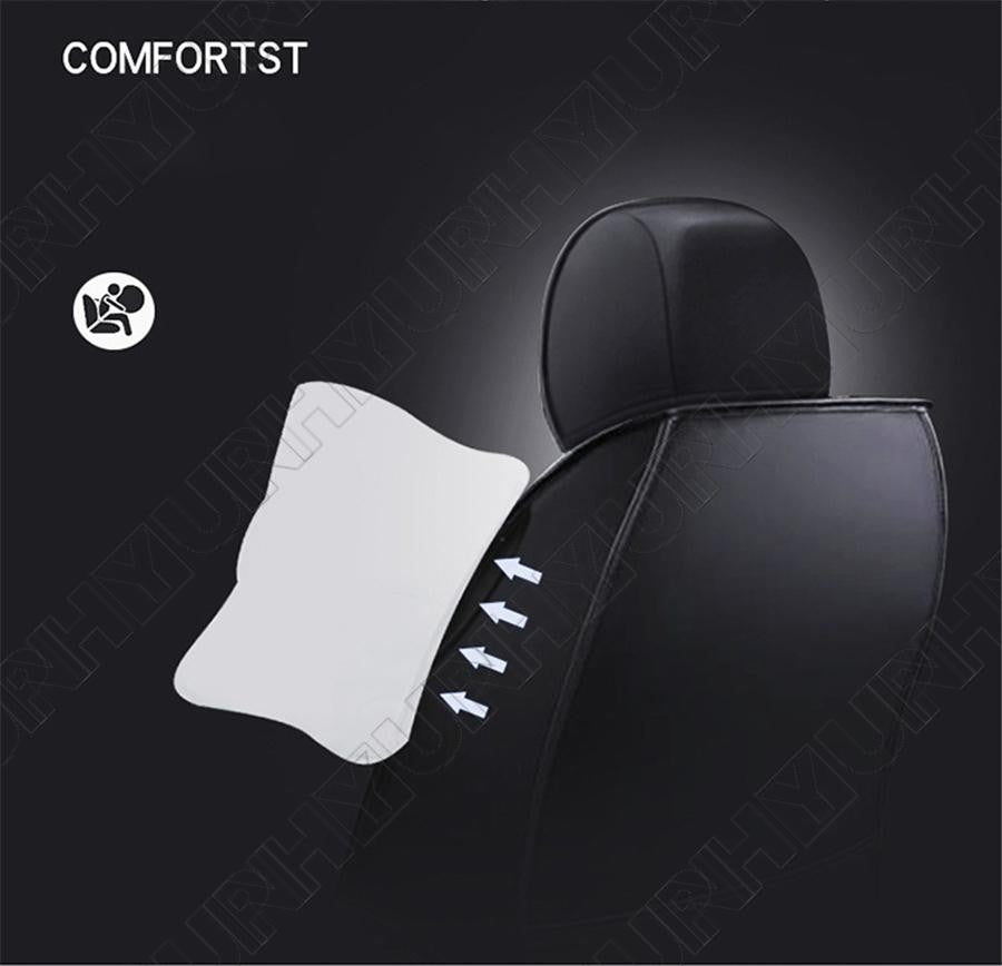 Car for Seat Covers Deluxe Wear resistant Leather Cushion Full Set Cover Black New Q
