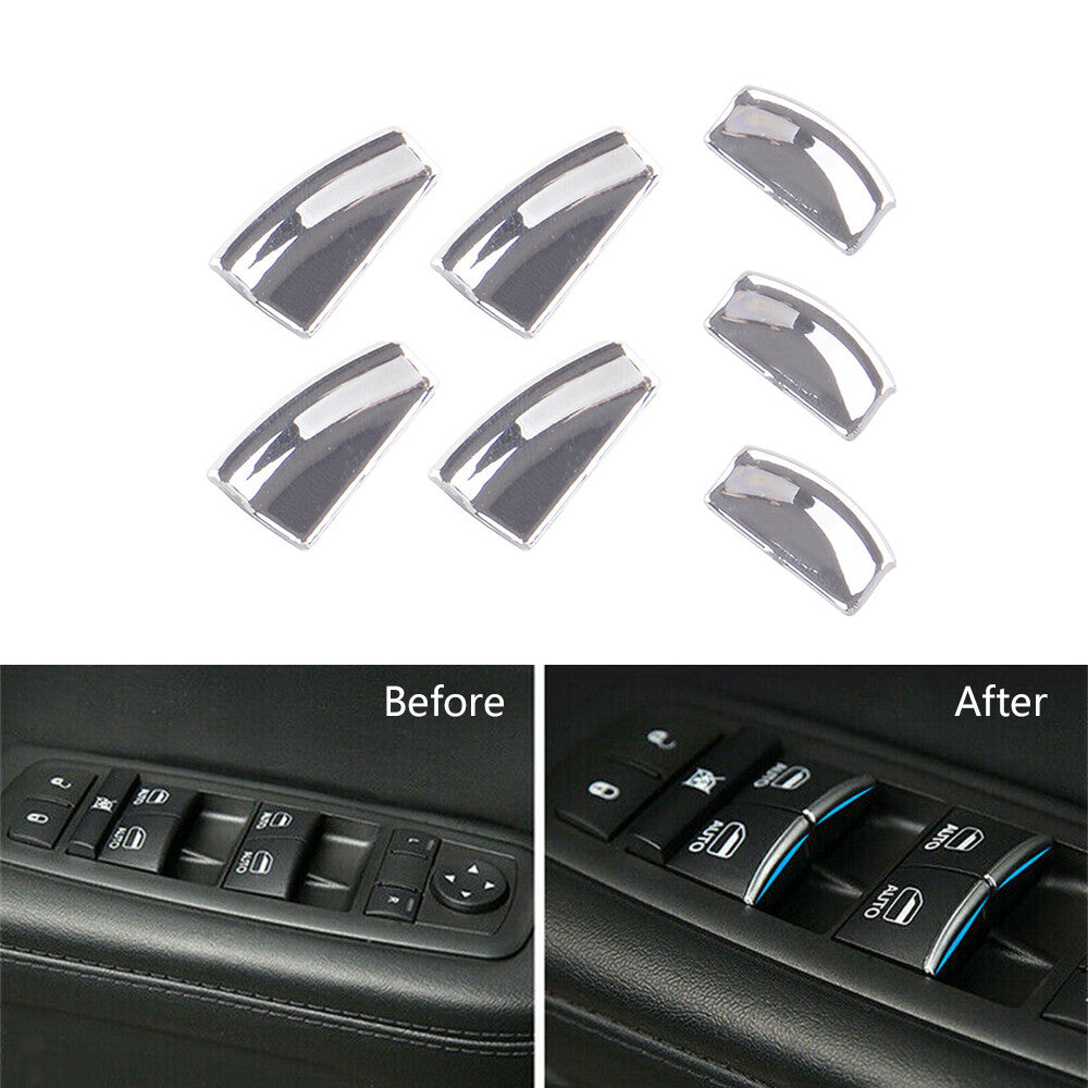 7Pcs Window Lift Switch Button Cover Trim Sequins for Jeep for Grand Cherokee 11-21 Q