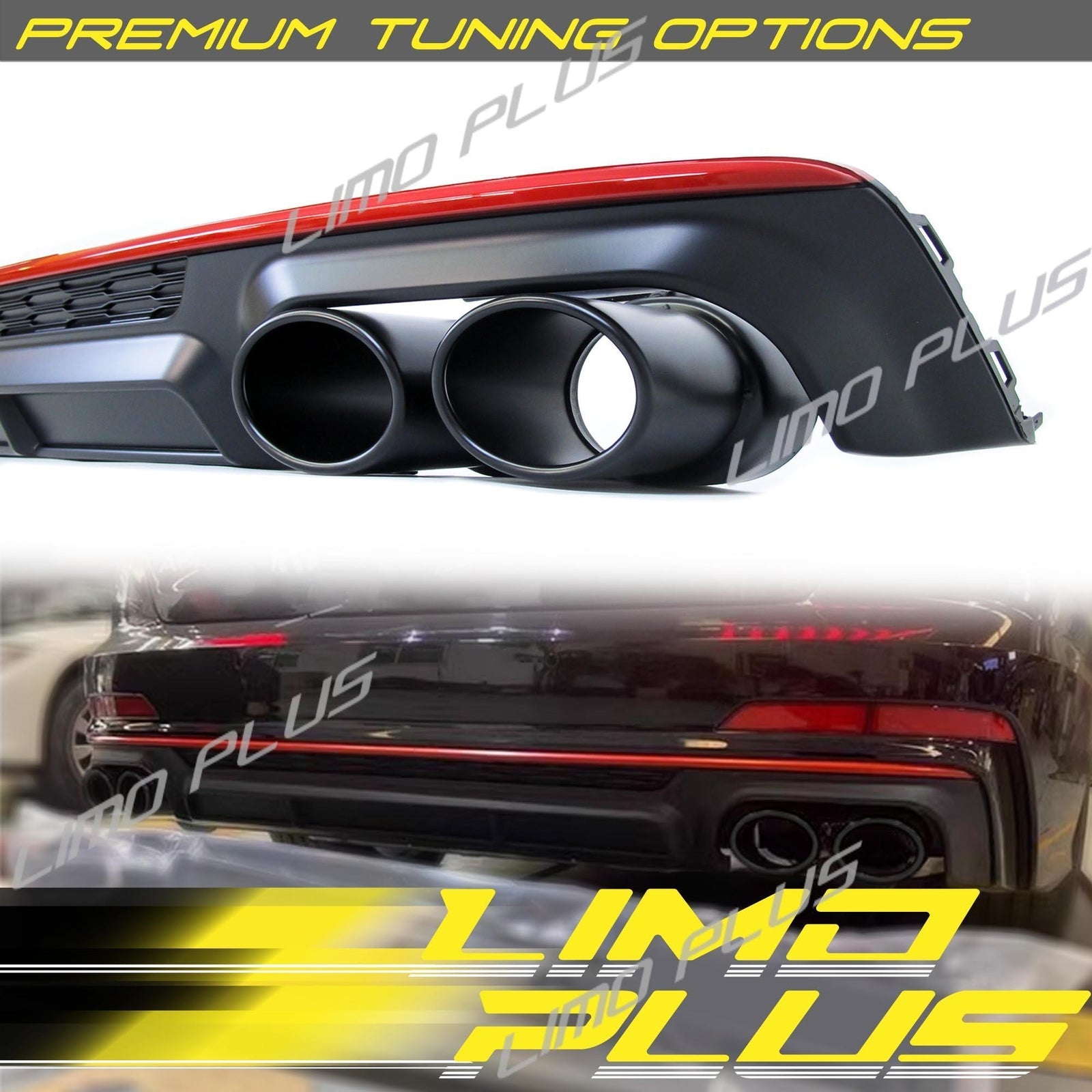Rear diffuser lip with exhaust tips for 2019-2024 for Audi C8 for A6 S Series Q
