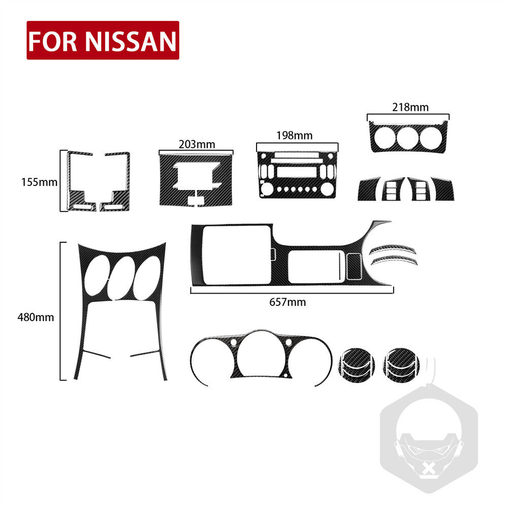 27PCS for Nissan 350Z 2003-09 Carbon Fiber Interior Full Set Kit Decorative Trim