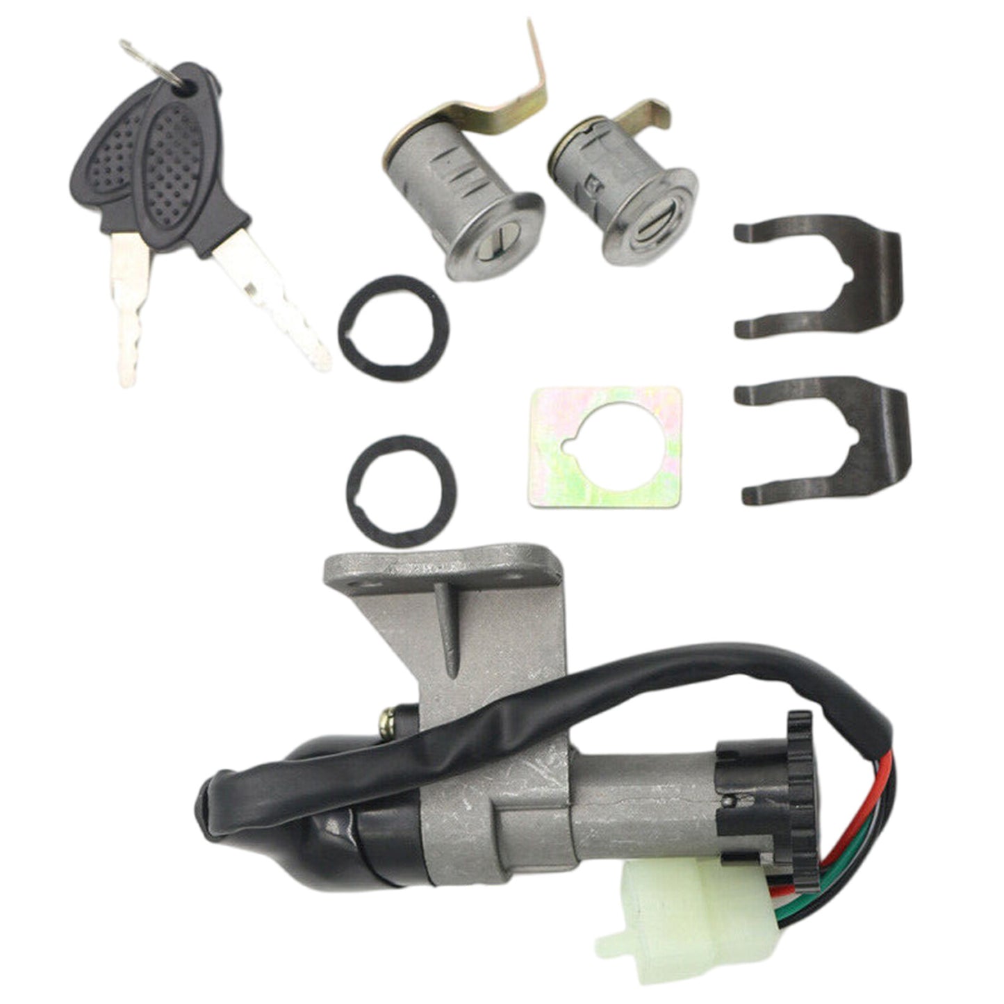 Motorcycle fuel filler cap ignition switch lock key for seat lock set suitable for 50-150cc Q