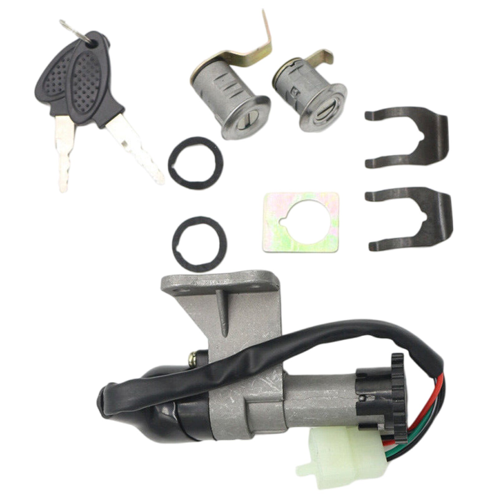 Motorcycle fuel filler cap ignition switch lock key for seat lock set suitable for 50-150cc Q