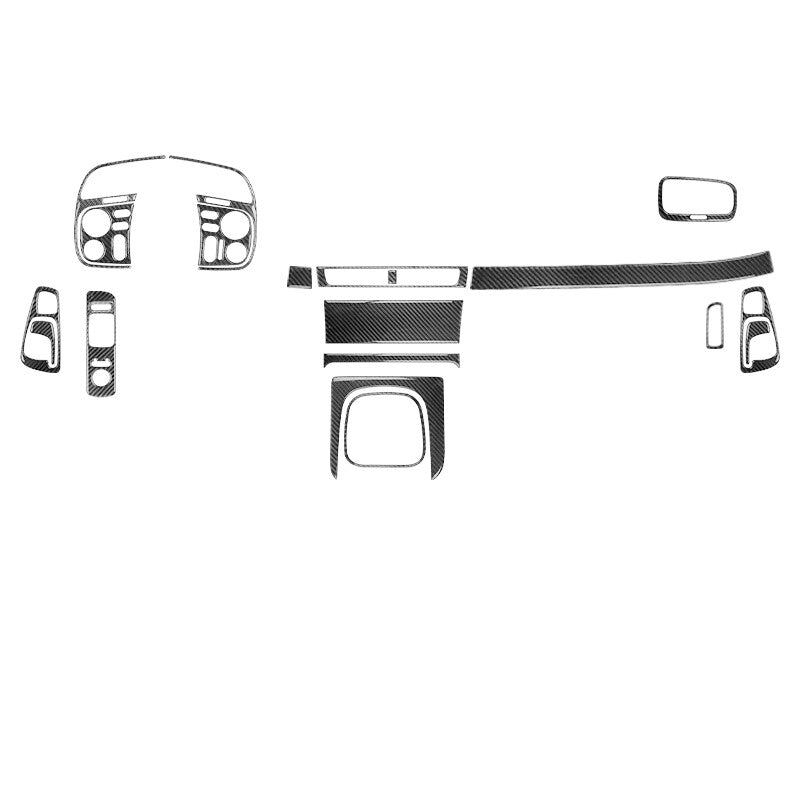 2Pcs Carbon Fiber Glove Box Cover Trim For Silverado for GMC for SIERRA 2014-2018 v