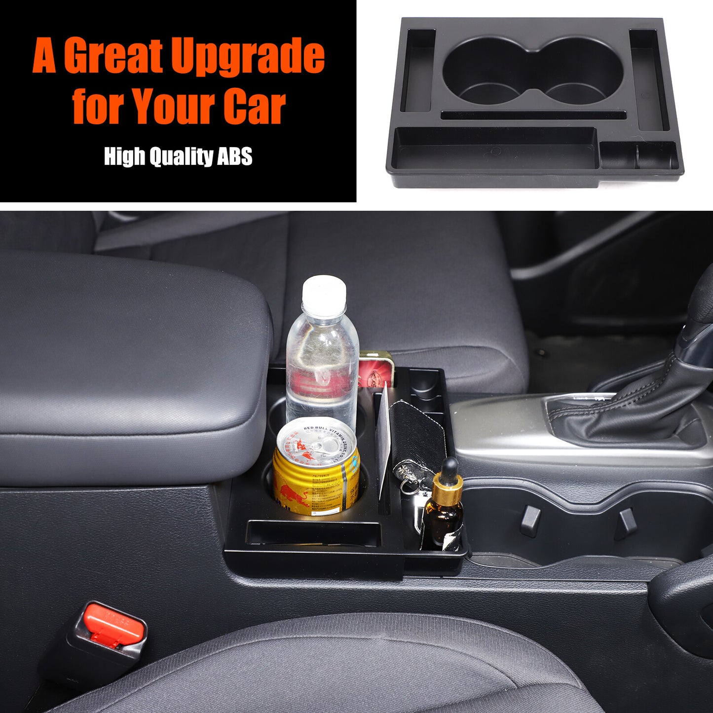 Front armrest storage box bracket tray box for Frontier 2022 - 24 Black - n