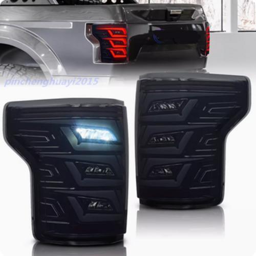 Smoke black LED taillights with dynamic signaling for Ford F-150 2015-2020