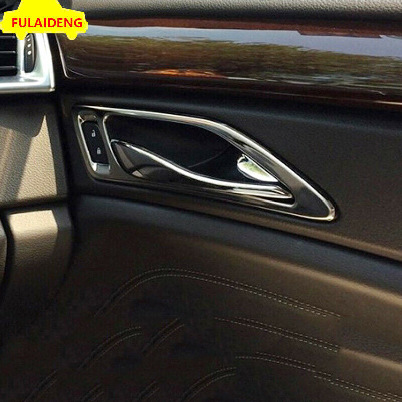 for Cadillac SRX 2010-2016 Interior Door Handle Bowl Frame Trims Matte Silver