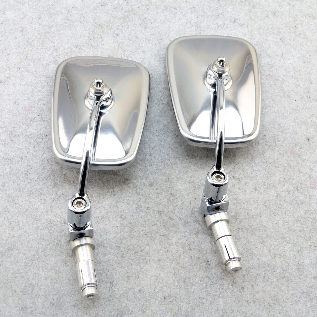 Motorcycle Cafe Racer Handle Bar End 360 Swivel Retro Mirror Stainless steel