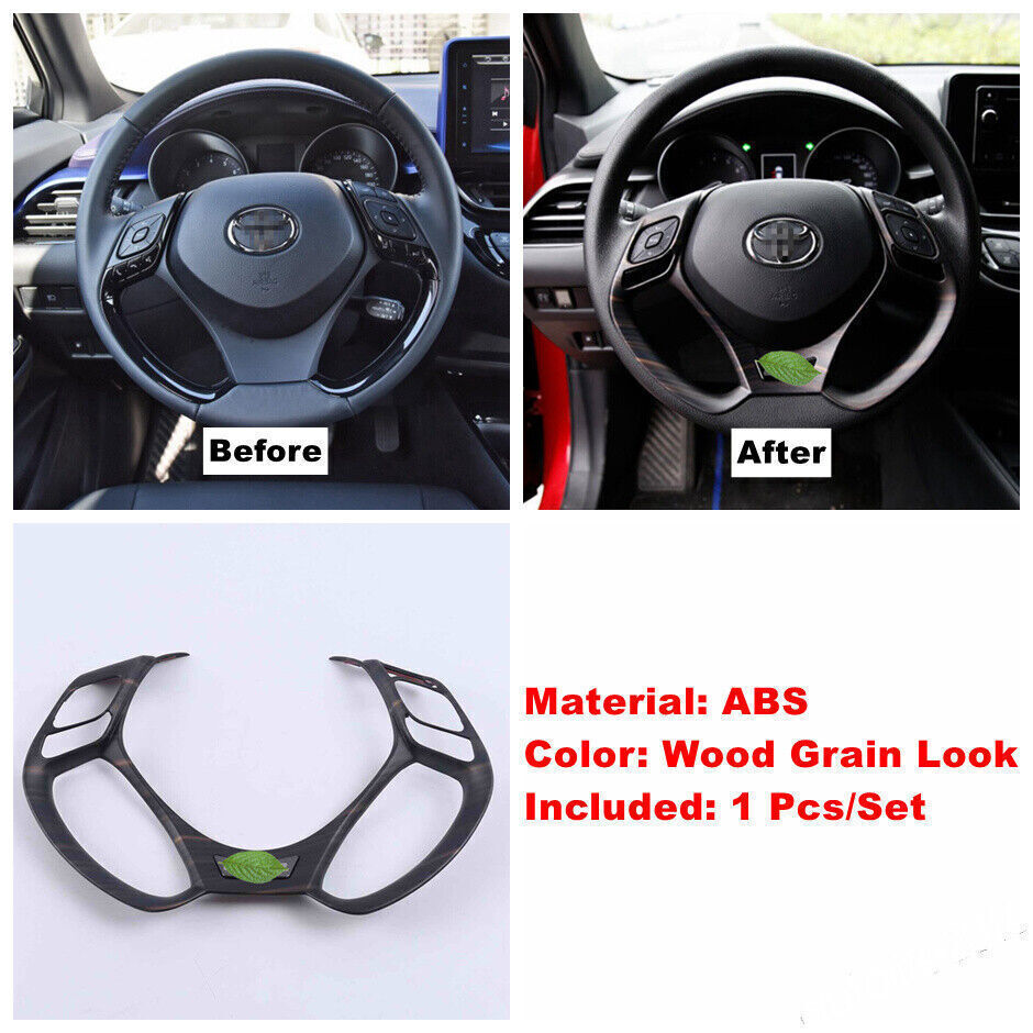 for Toyota CHR C-HR 2018-22 Brown Wood Grain Inner Steering Wheel Cover Trim 1X