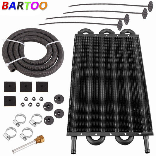 6 Row Aluminum Remote Transmission Oil Cooler Auto-Manual Radiator Converter Q