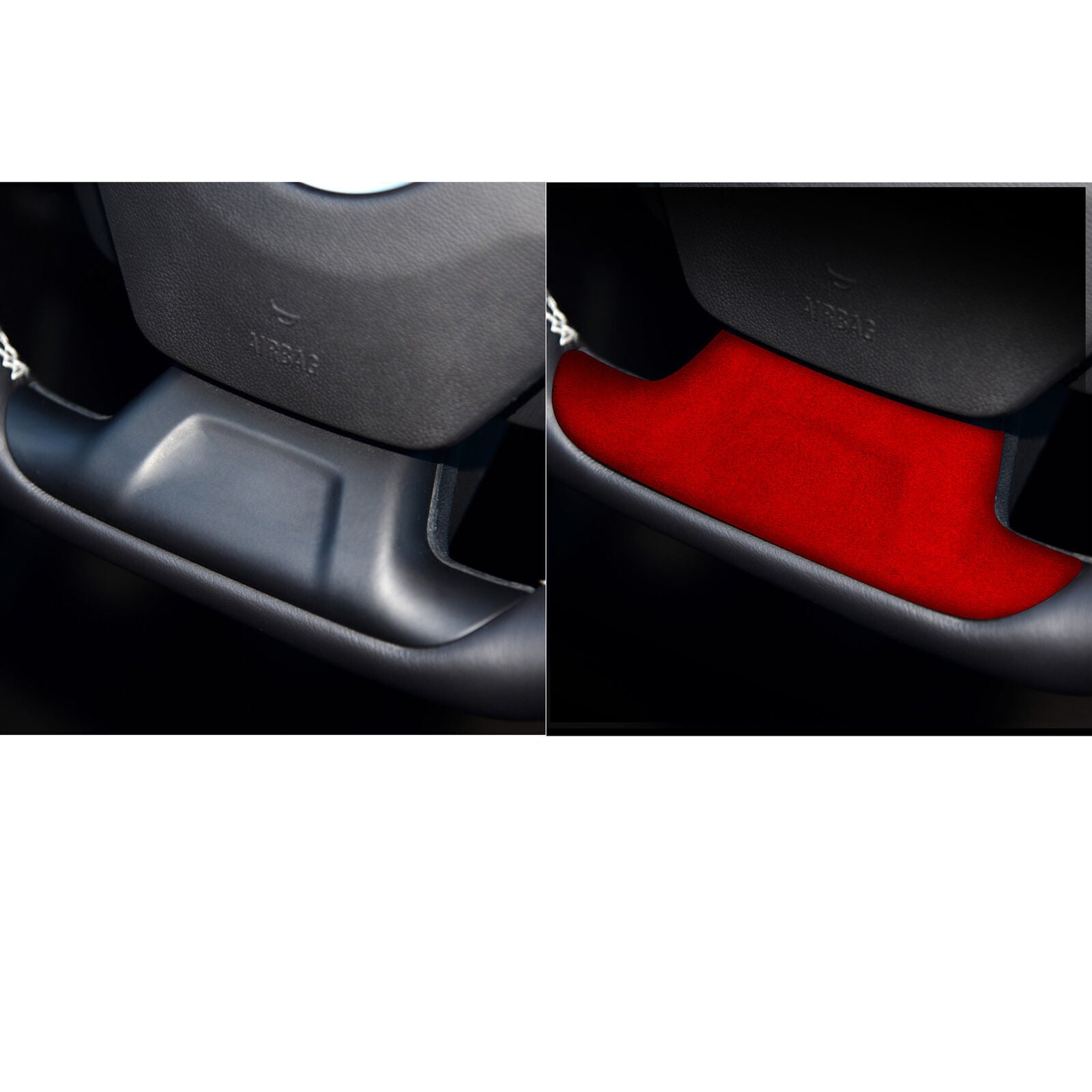 Steering Wheel U Type Cover Trim Inner for Chevrolet Camaro 2016-2020 Red Suede