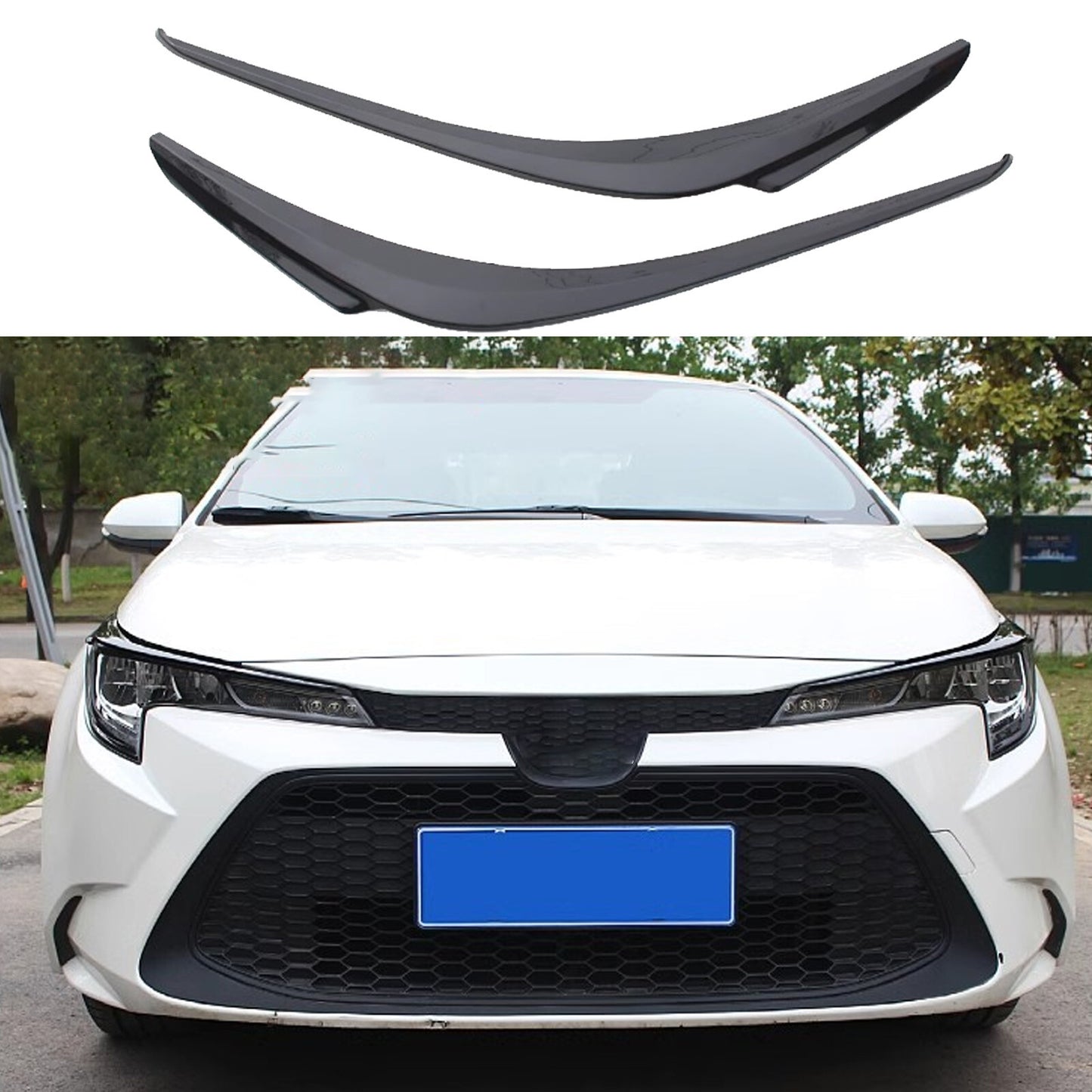 Applicable to for Toyota for Corolla 2020-2024, headlight eyebrow-eye lines, glossy black.