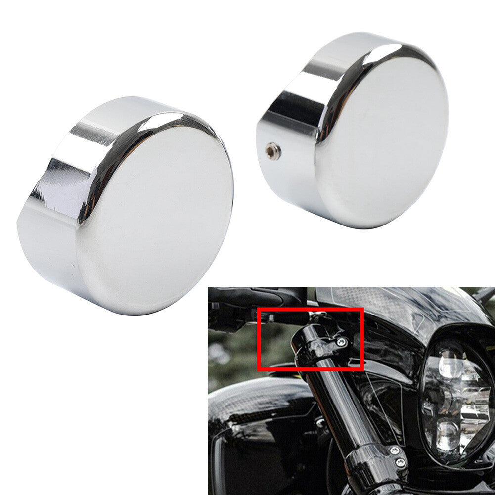 Chrome Upper Fork Caps for Harley Softail Breakout FXBR FXBRS 2018-2023 19 21