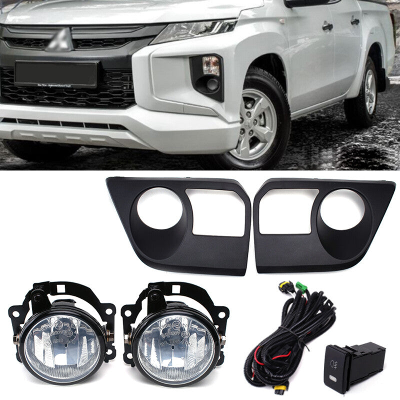 Front bumper fog light kit with bulbs for Mitsubishi L200 / Triton 2019 2020