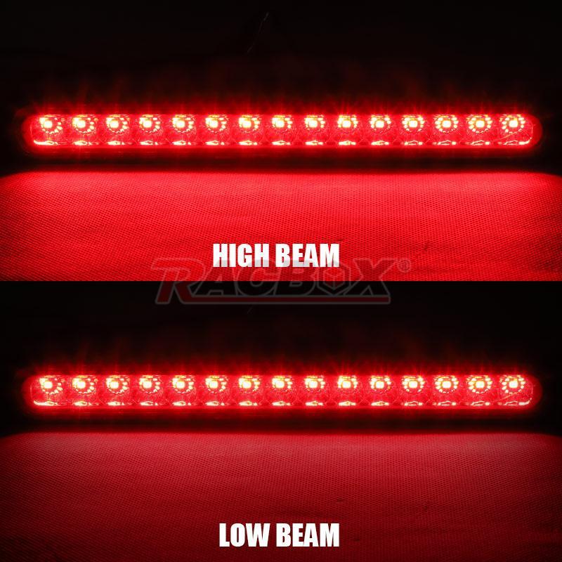 2X 10 Red 15 LED Car Truck DRL Light Bar Brake Rear Turn Signal Stop Tail Strip
