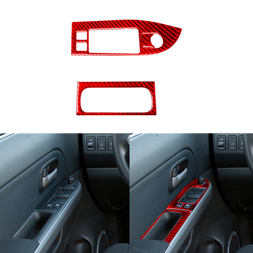4Pcs Carbon Fiber Inner Door Panel Cover Trim For Taycan 2019-2022 v
