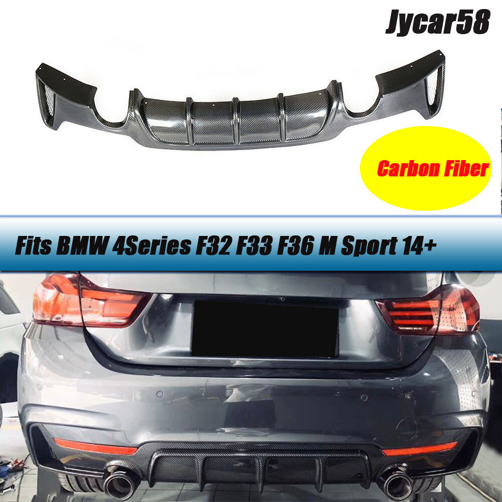 Carbon Fiber Rear Bumper Diffuser Lip Fit for BMW F32 F33 F36 435i M Tech 14-20