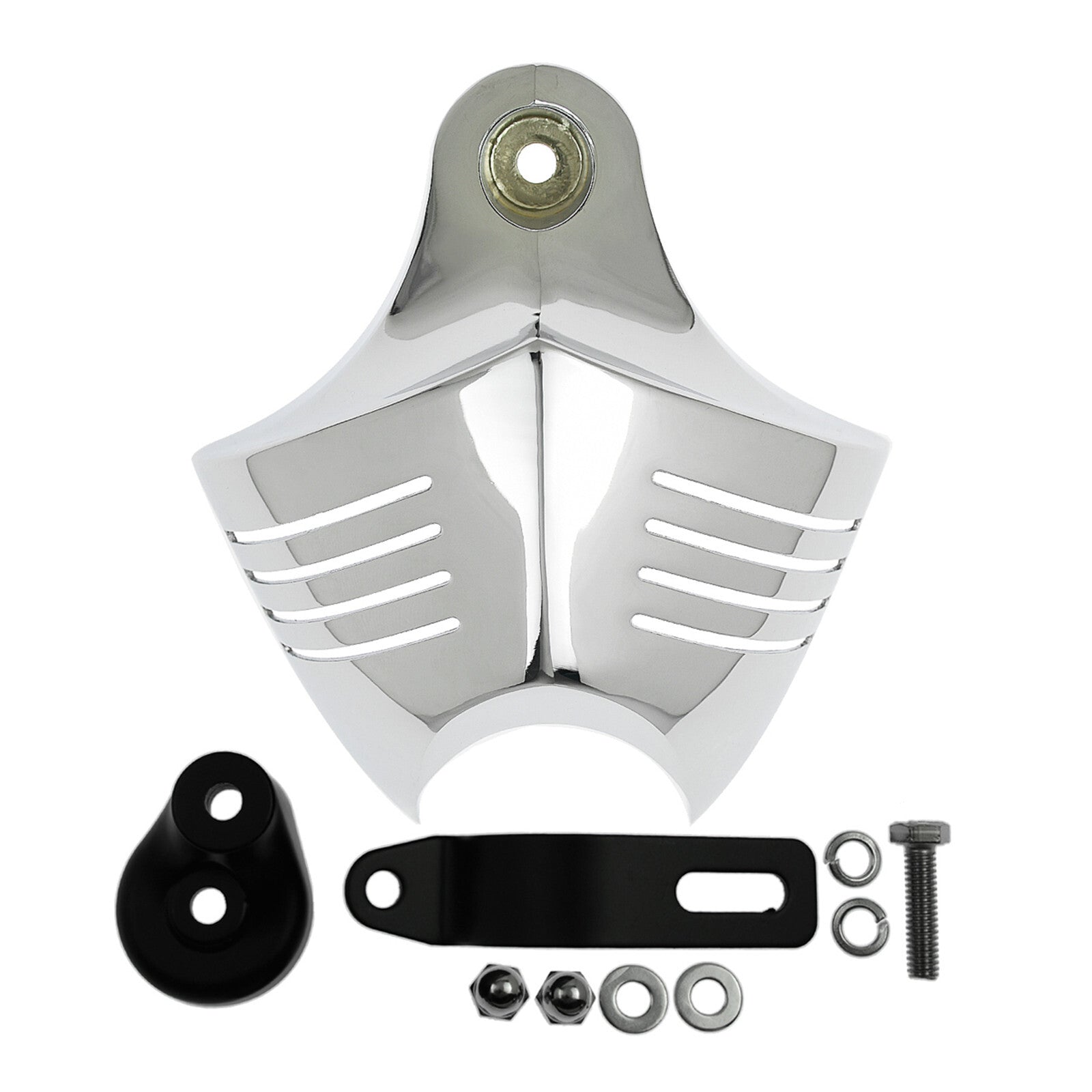 Chrome V-shield Horn Cover Fit for Harley Softail Dyna Glide Twin Cam Touring Q