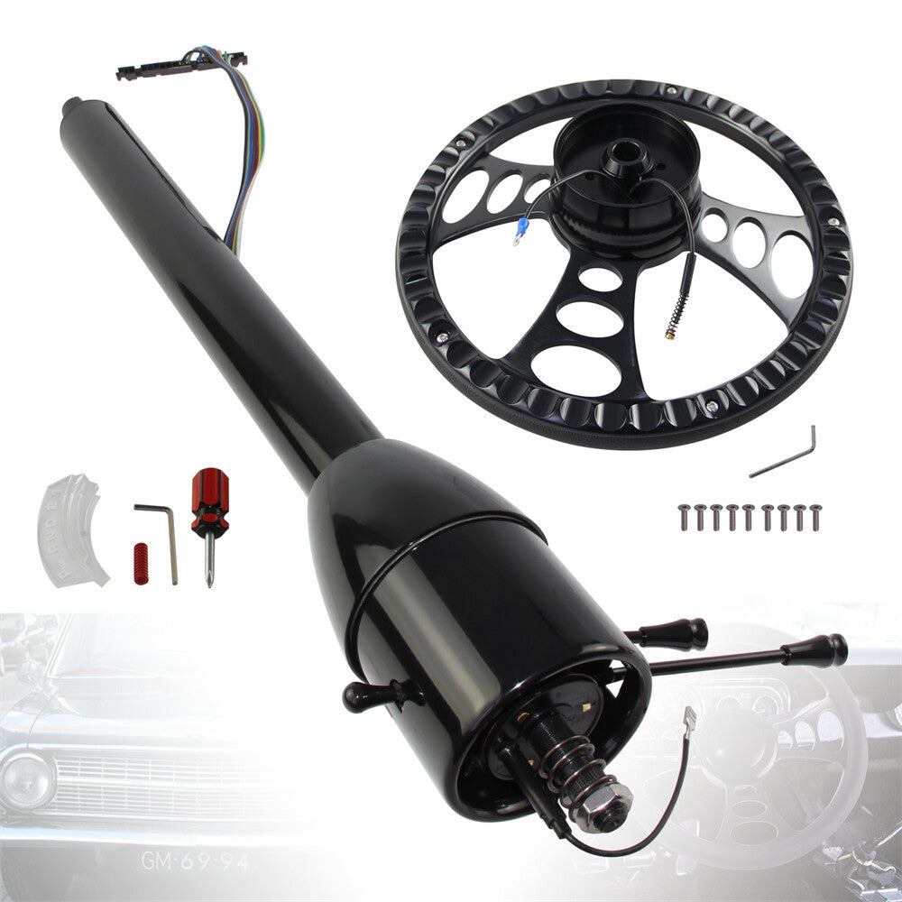 Universal GM 28'' Tilt MT Manual Steering Column GM w/9 Bolt Steering Wheel BK