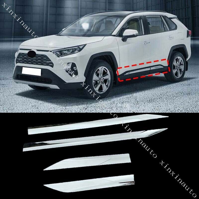 4p for Toyota RAV4 2019-2024 Chrome Body Side Door Molding Line Cover Trim Decor
