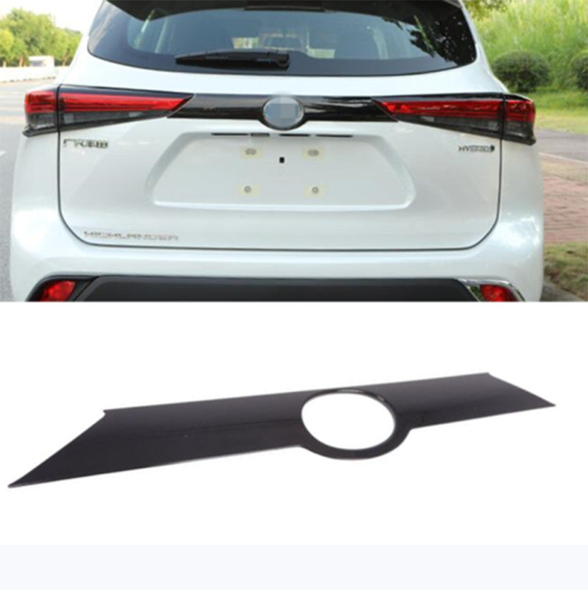 For Highlander 2022-23 piano black Rear Trunk Boot Lid Trim Molding Cover n