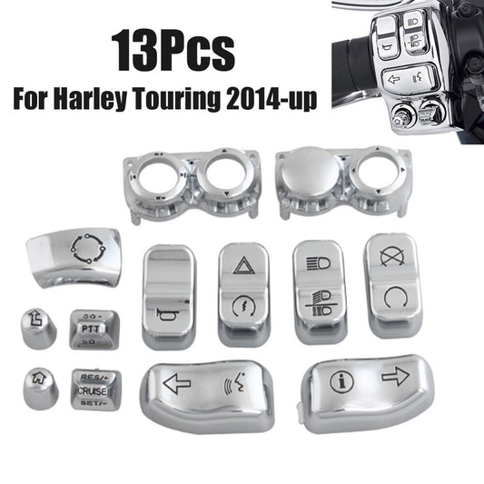 13-Piece Pack of Hand Switch Housings for Harley Street Road Glide Chrome Alloy n