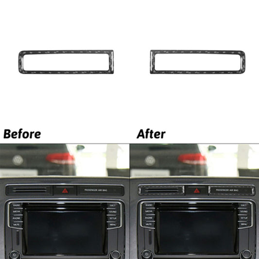 Carbon Fiber Center Control Vent Inner Frame Trim for Volkswagen for Tiguan 2013-17