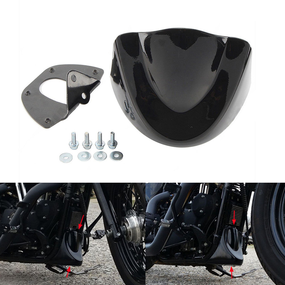 Gloss Black Front Fender Bottom Spoiler Mudguard Cover for Harley Dyna 2006-2017 Q